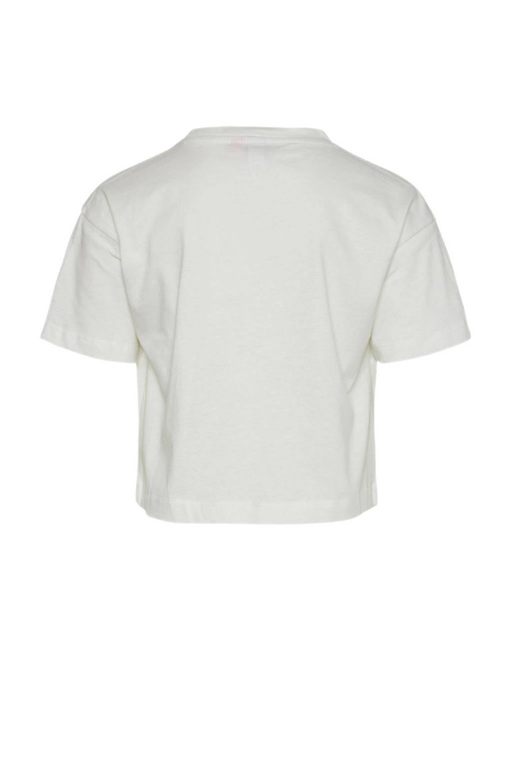 VERO MODA GIRL T-shirt VMSMILES KELLY met tekst wit/blauw