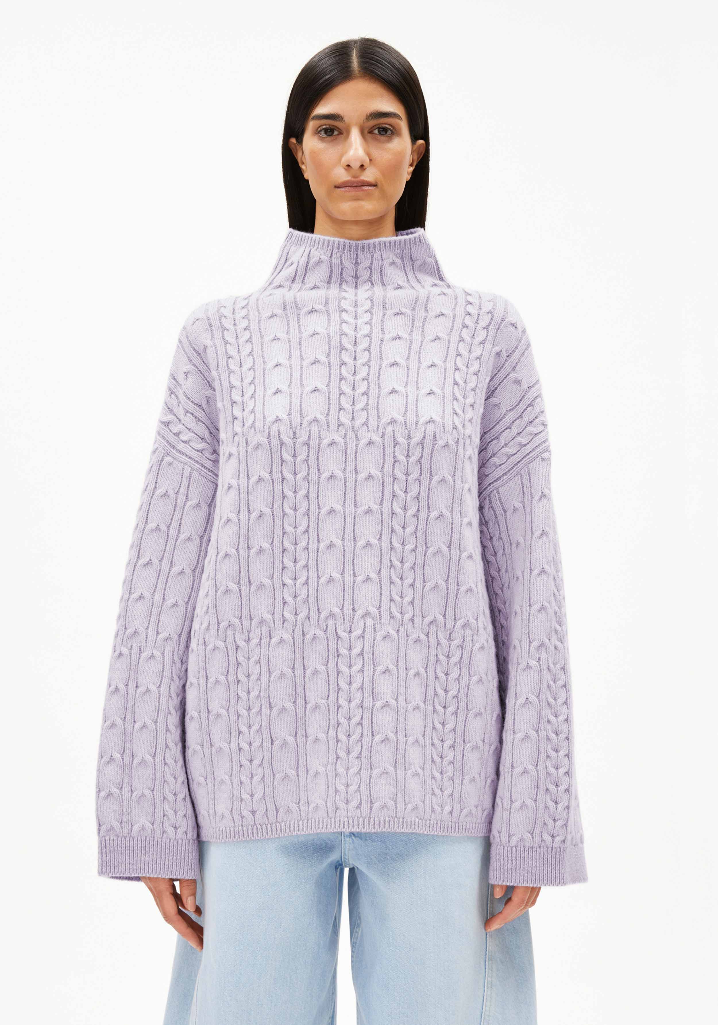 Armedangels Strickpullover Aaori Vanise Oatmilk-Frozen Lavender