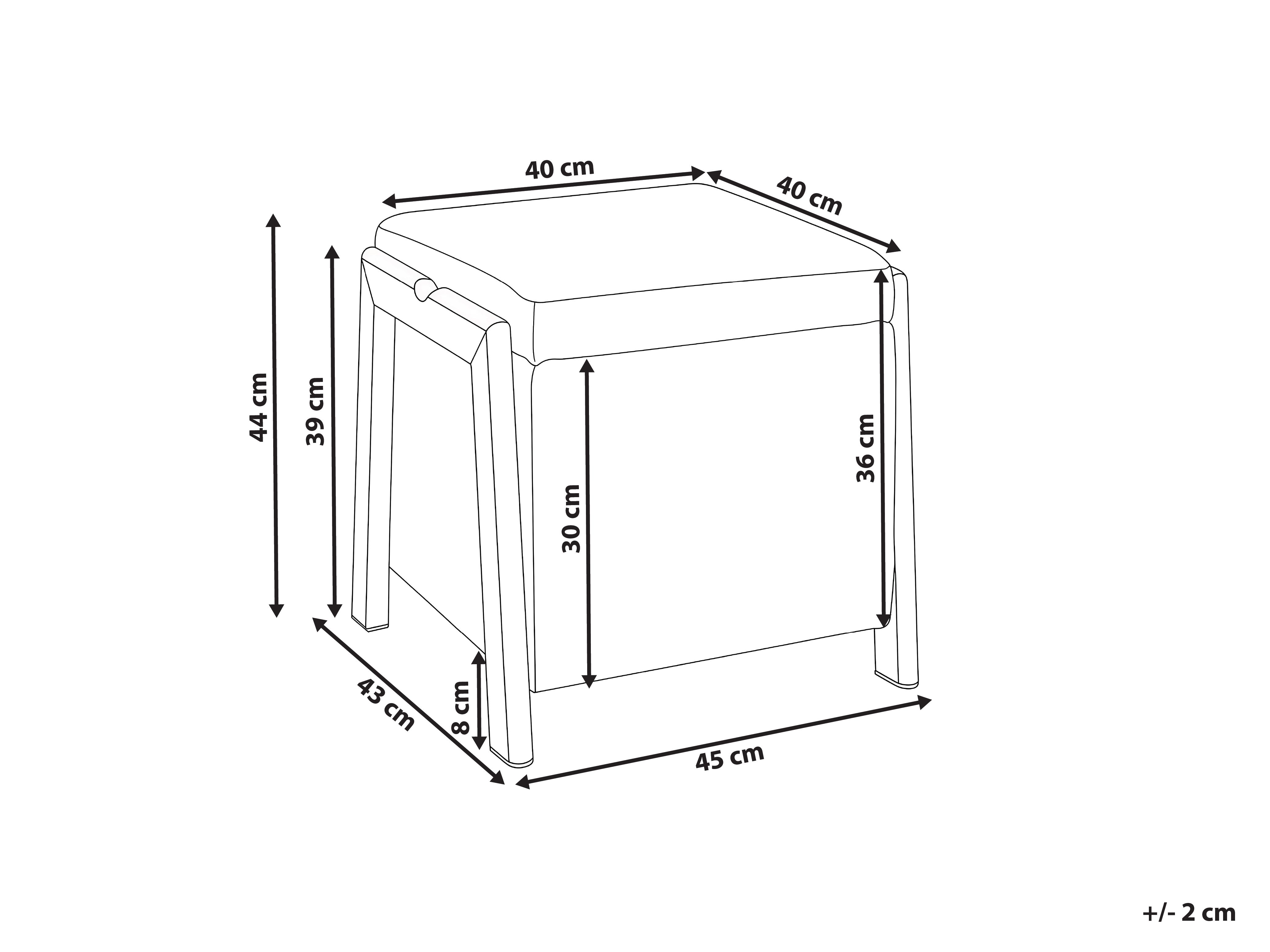 Poef met opbergruimte EDLAND Stof 45 cm 43 cm Zwart