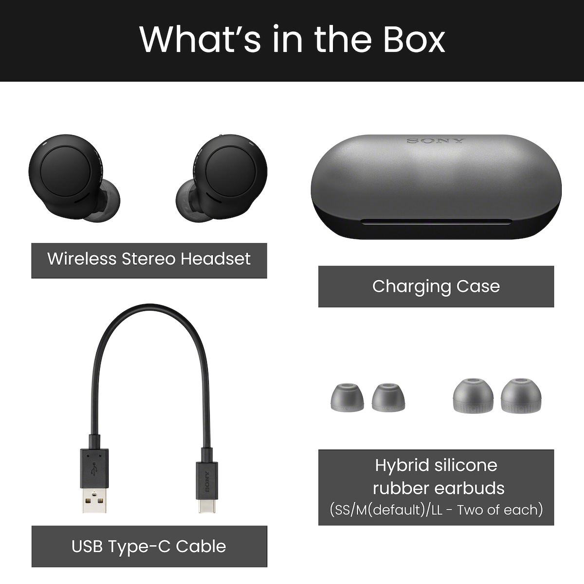 Sony WF-C500 helt trådløse in-ear hodetelefoner (sort)