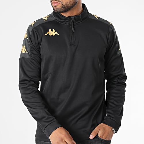 Sweat Col Zippé A Bandes Gassolo 331G3HW Noir Doré