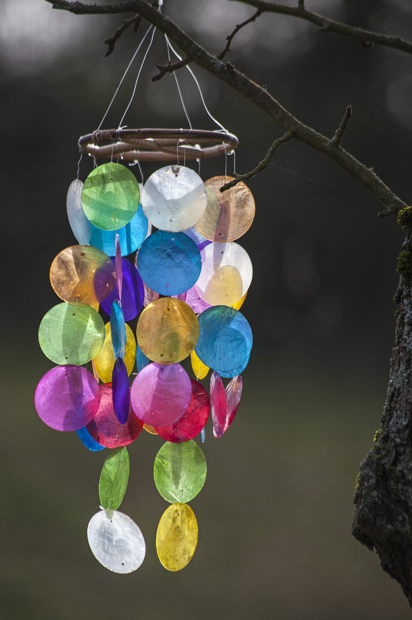 Windspiel aus Bali, multicolor, Ø 12 cm, H 35 cm günstig bestellen