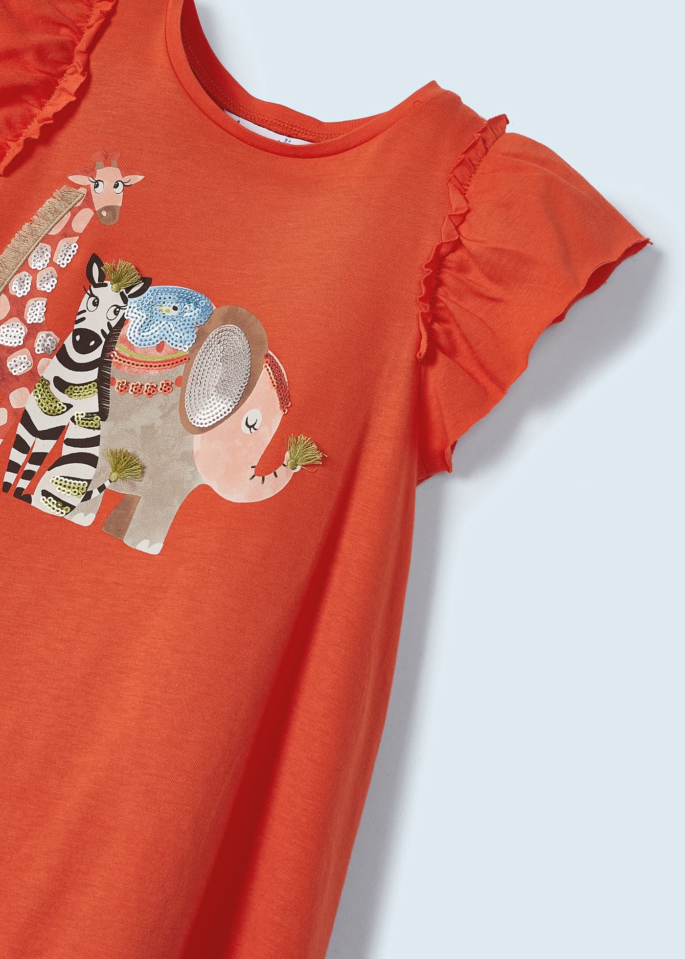 Vestido com apliques e bolsa de algodão para menina