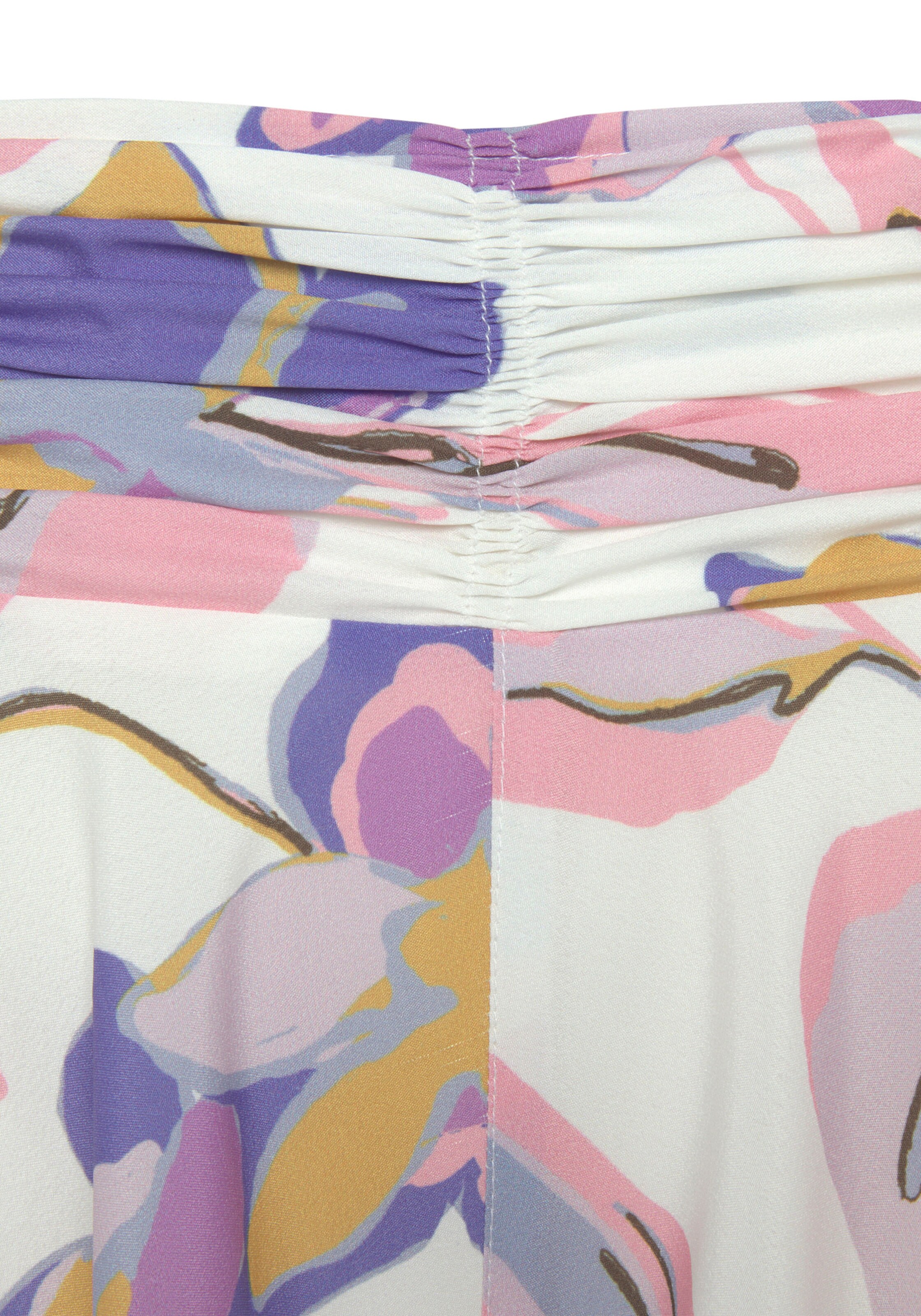 LASCANA Hosenrock in creme-flieder-rosé bedruckt