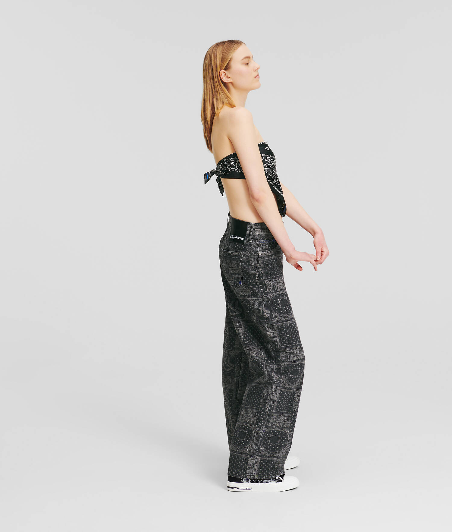JEAN BAGGY TAILLE HAUTE IMPRIMÉ BANDANA KLJ