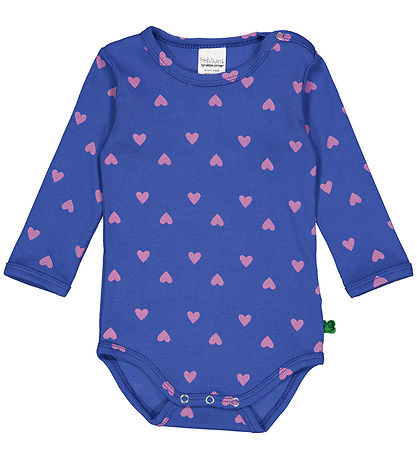 Freds WoRød Body l/æ - Rib - Heart - Star Blue/Pink Haze