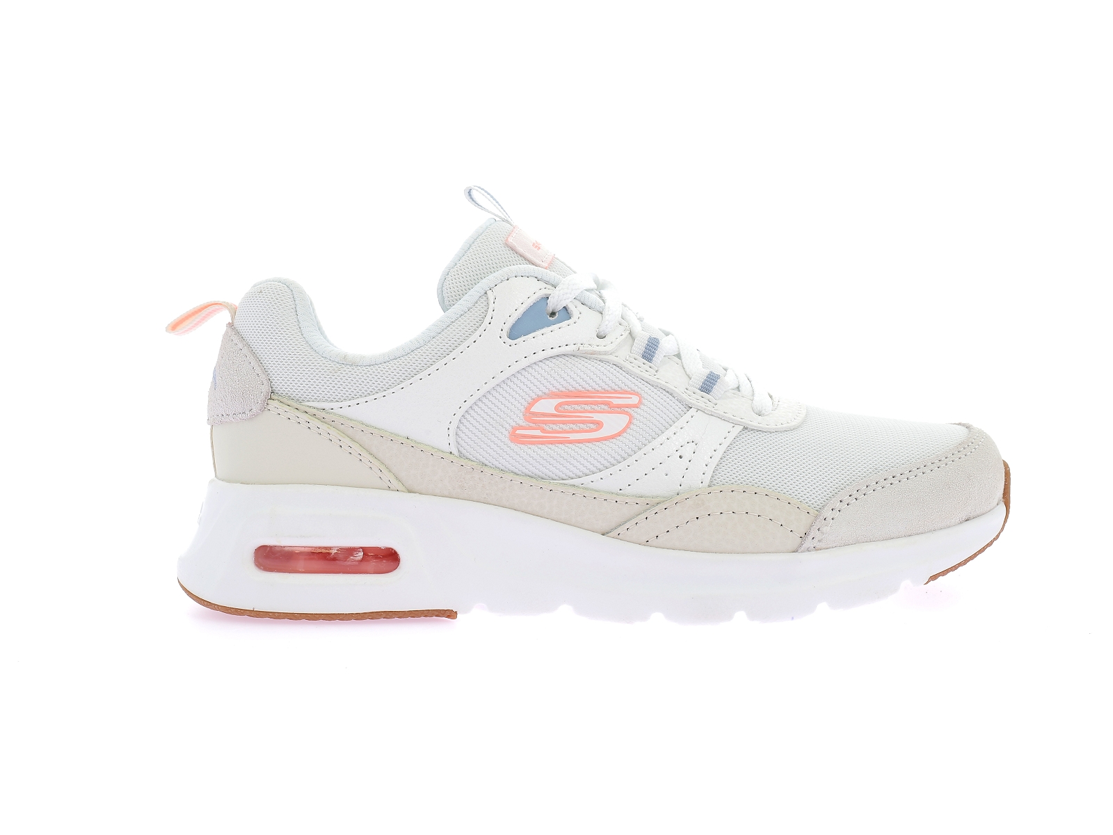 Skechers-SKECH AIRE COURT RETRO AV Matières combinées Blanc Beige