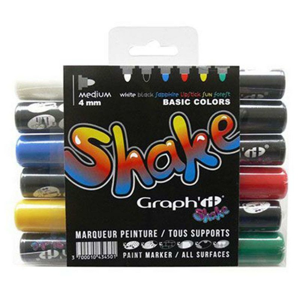 Set 6 marqueurs médium graph'it shake - basic