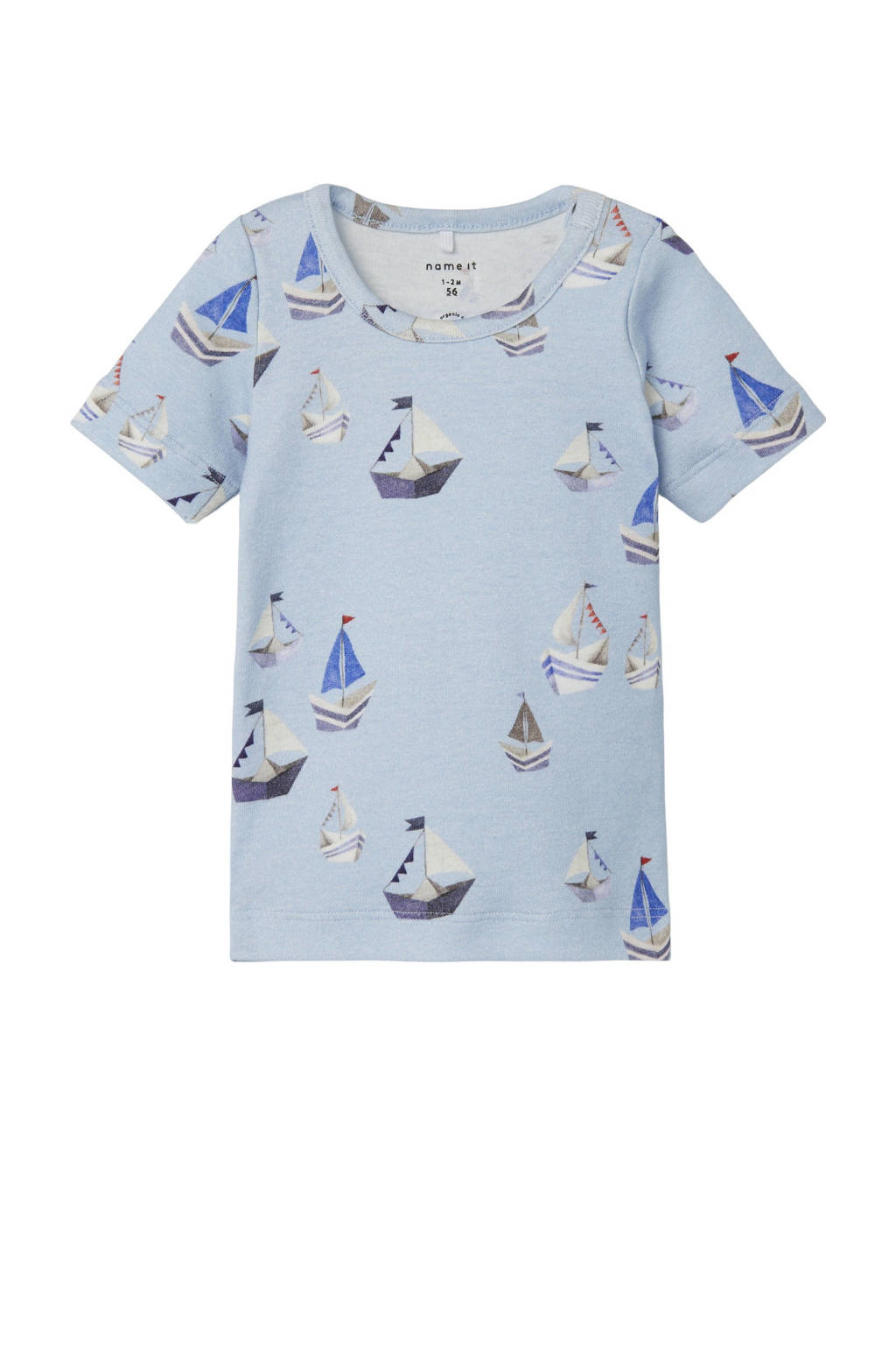 NAME IT baby T-shirt NBMFASON met all over print lichtblauw