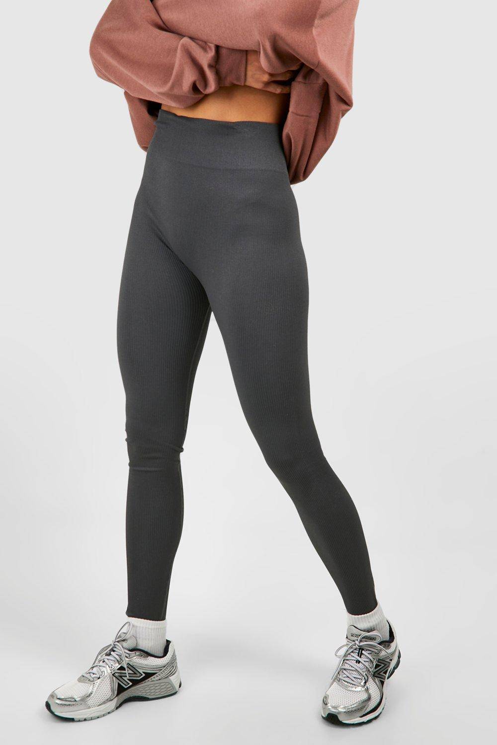 boohoo Legging long à côtes sans couture