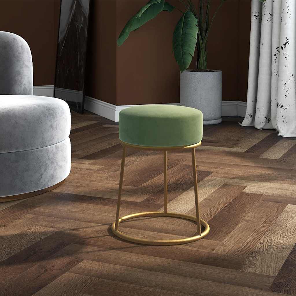 vidaXL Ronde kruk mosterdgeel bekleed met fluweel