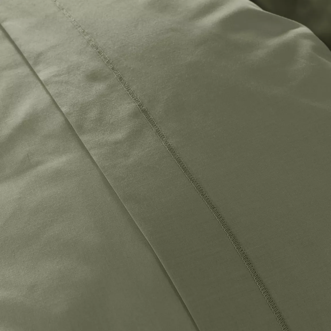 Drap housse percale de coton (90 x 200 cm) Cali Vert romarin