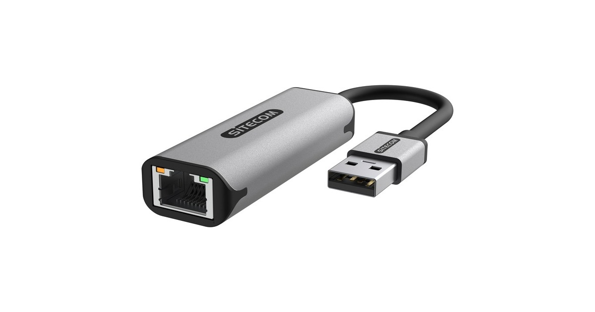 SitecomUSB-A naar Ethernet 1 Gigabit adapter  (Grijs, 0,15 meter)
