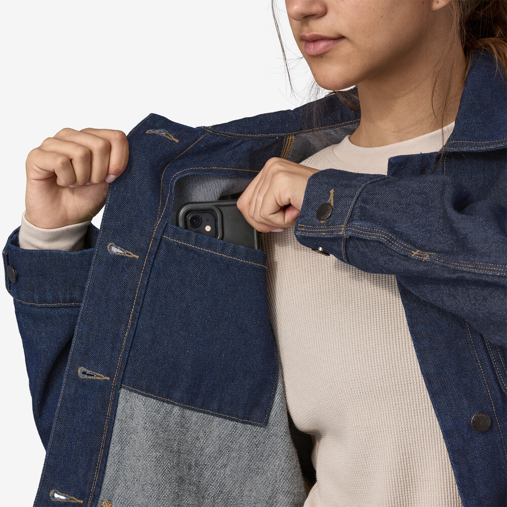 Damen-Arbeitsmantel aus Hanf-Denim