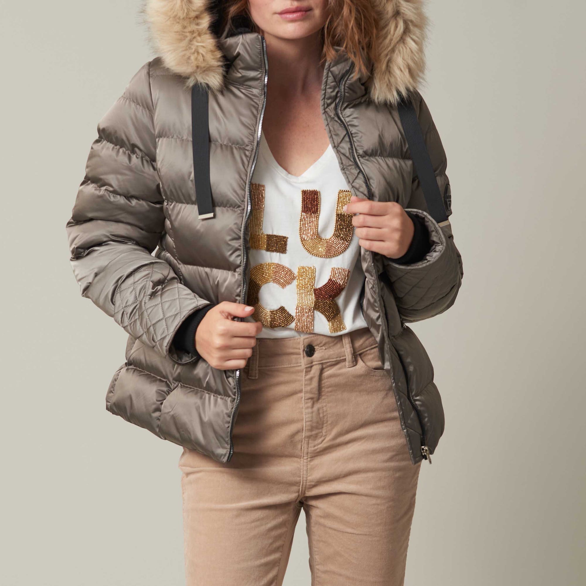 Doudoune Femme taupe