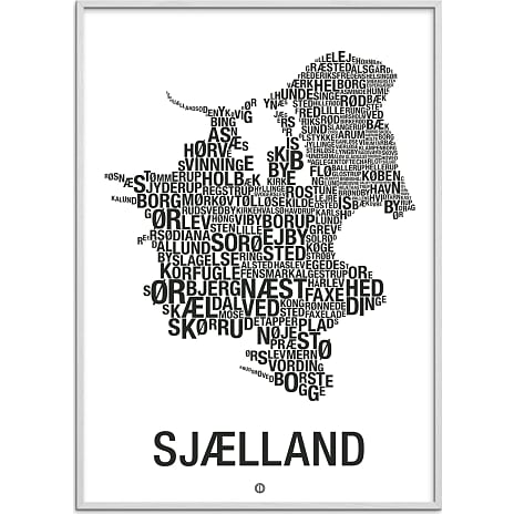 Sjælland, byer - 50x70 cm
