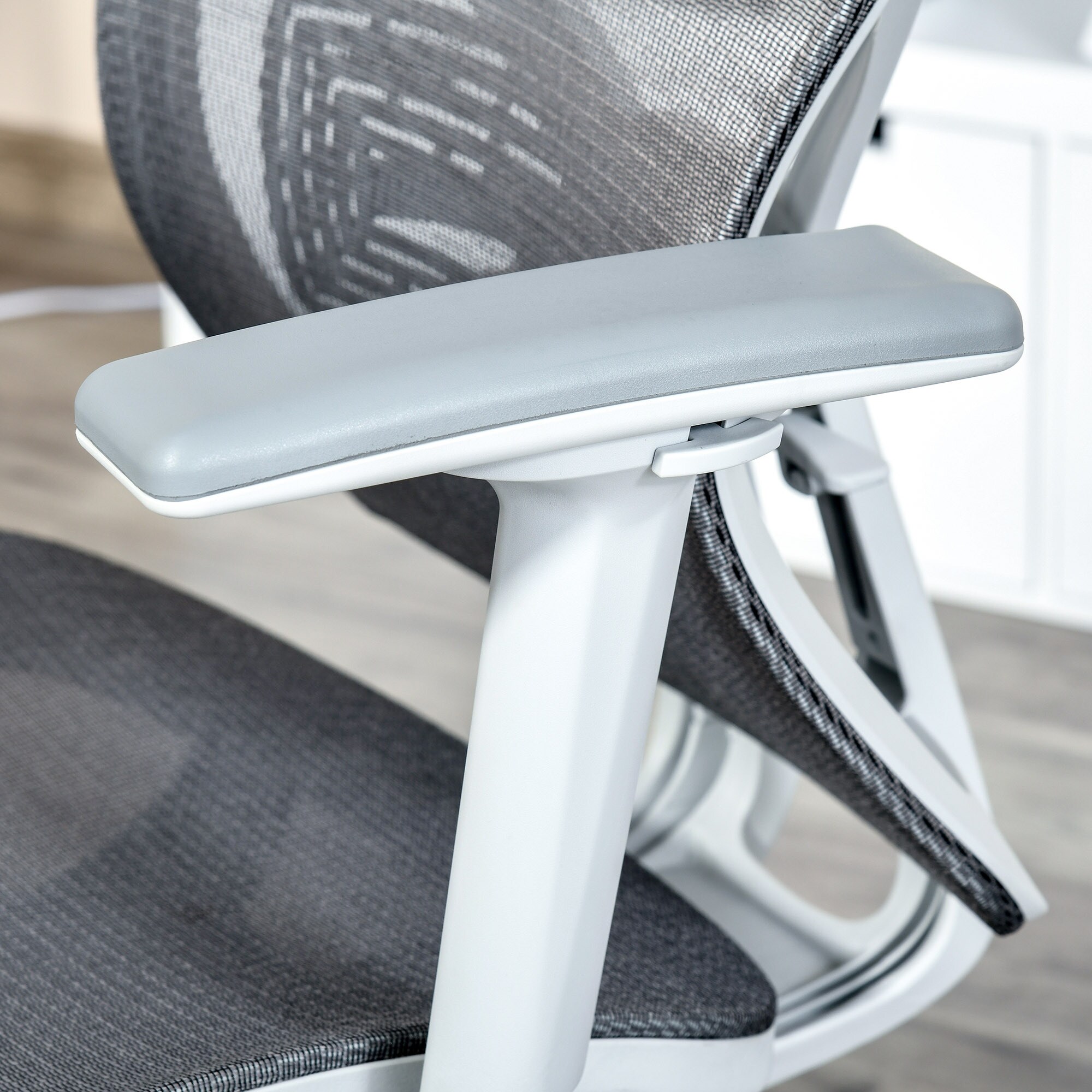 Vinsetto Bürostuhl ergonomisch geformt, high-end gaslift Grau 67 x 65 x 120-128 cm (BxTxH)