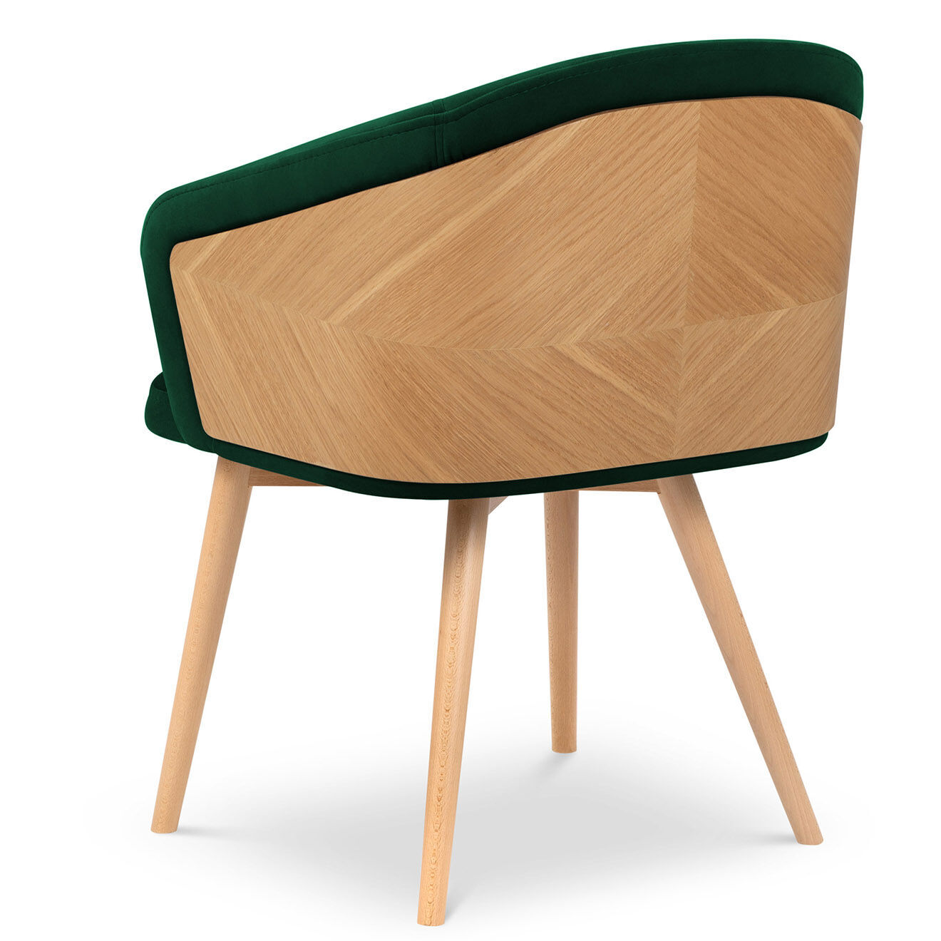 Windsor & Co Chaise Velours Tucan vert bouteille - 56x55x82 cm