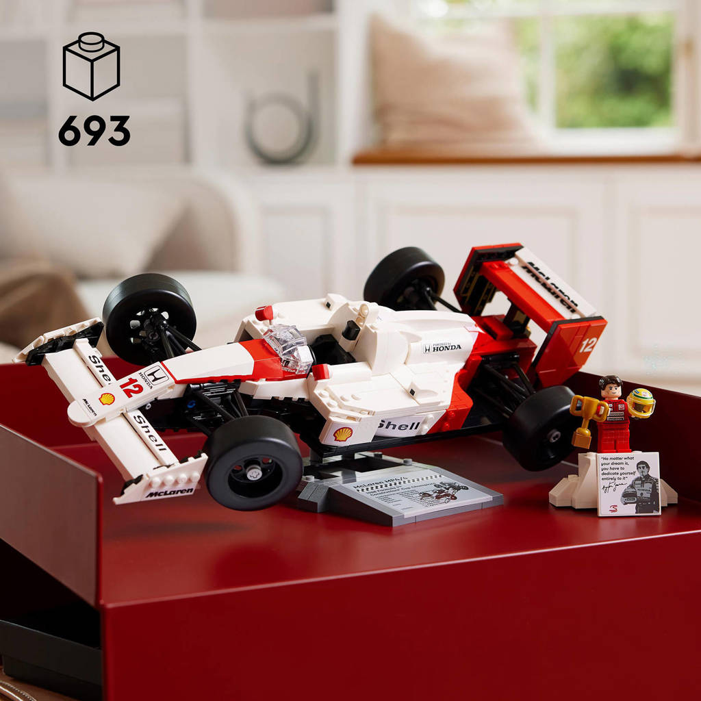 Mooie set voor de lego verzamelaarMcLaren MP4/4 en Ayrton Senna Model Auto Bouwpakket voor Volwassenen 10330