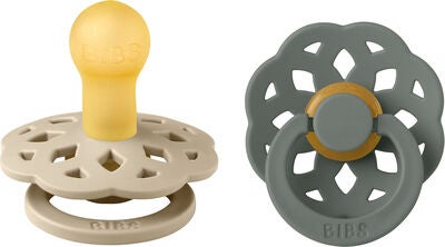 BIBS Boheme Smokk 2-Pack Lateks Str 1 Rund, Vanilla/Pine