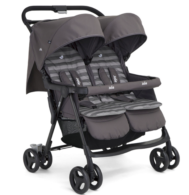 POUSSETTE DUO AIRE TWIN W/ RC DARK PEWTER - Ecru
