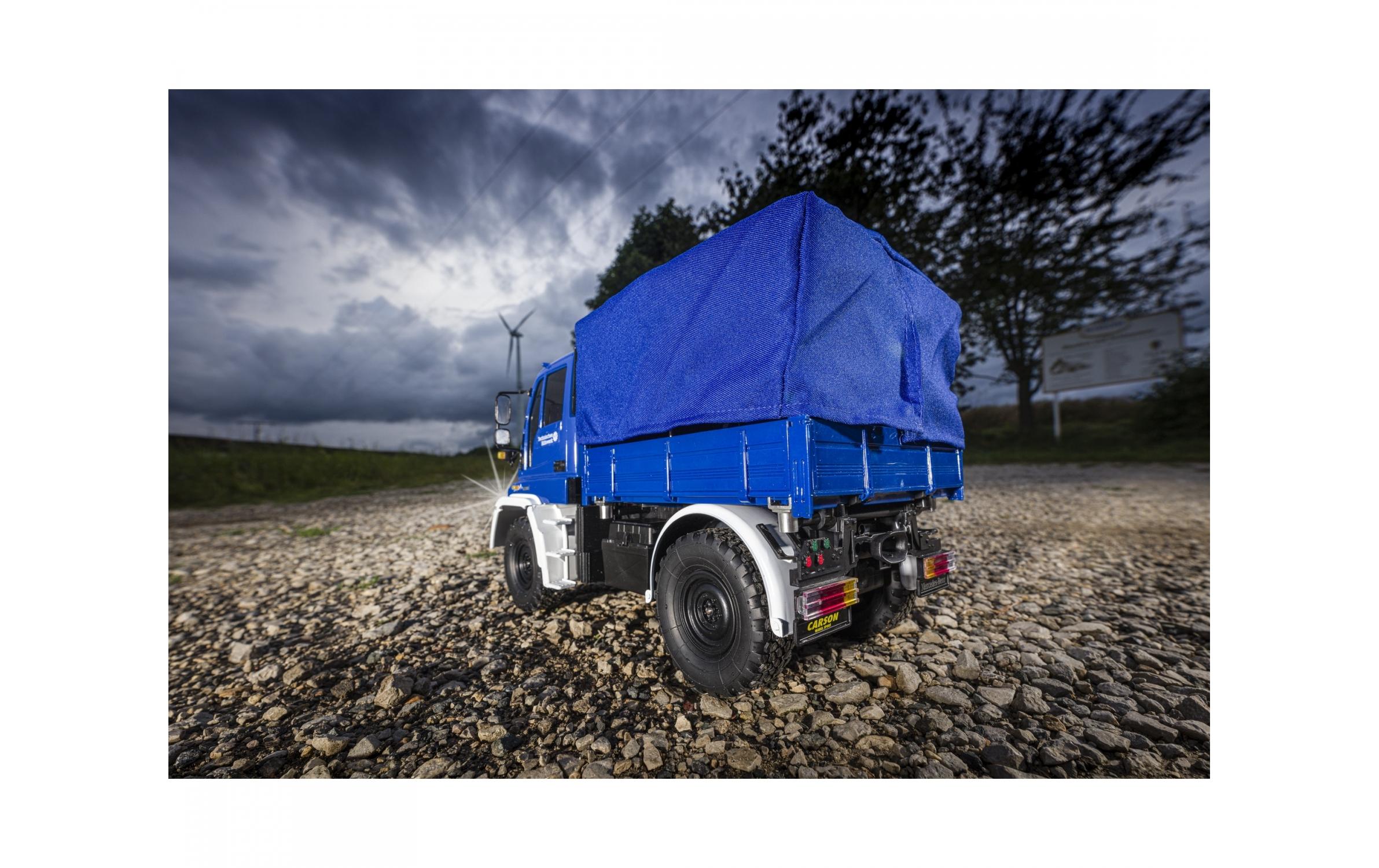 Mercedes Benz Unimog U300 THW, 1:12, RTR<br>Geländegängiger Unimog mit vielen Scale Details