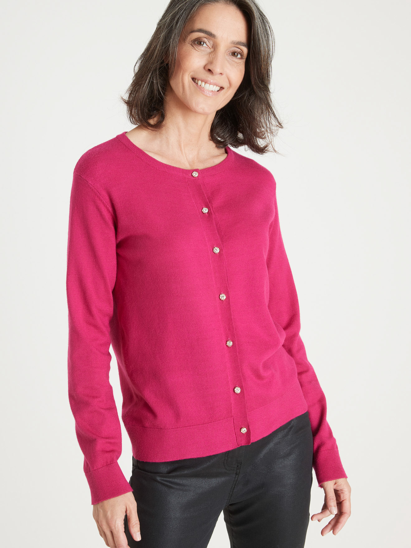 Cardigan élégant boutons-bijoux