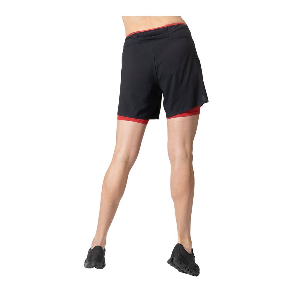 Odlo X-ALP TRAIL 6 INCH 2IN1 - Short Femme black/american beauty