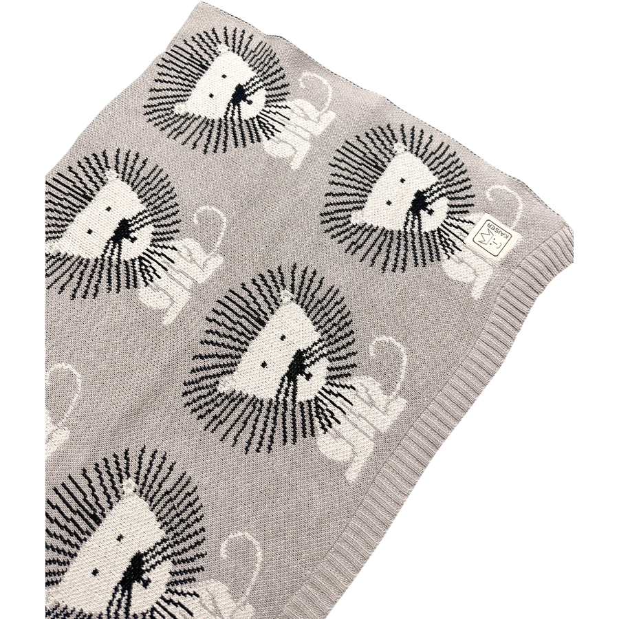 Kaiser Babydecke LION organic cotton stone natural black