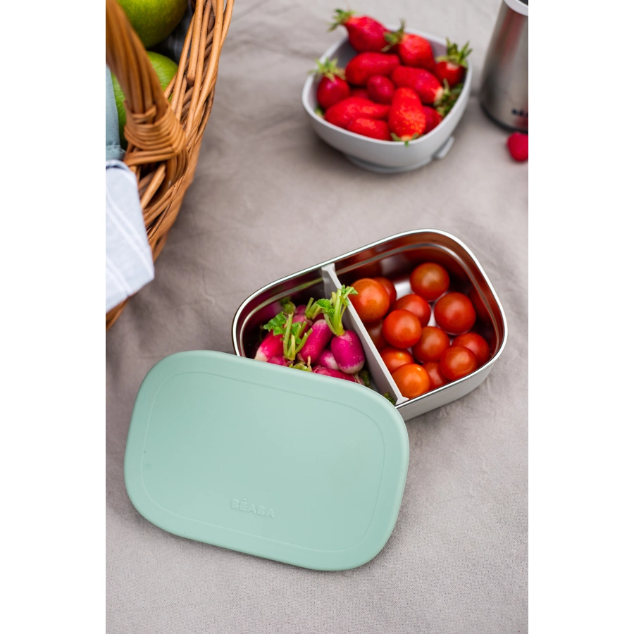 BEABA® Lunchbox aus Edelstahl - velvet grausalbeigrün