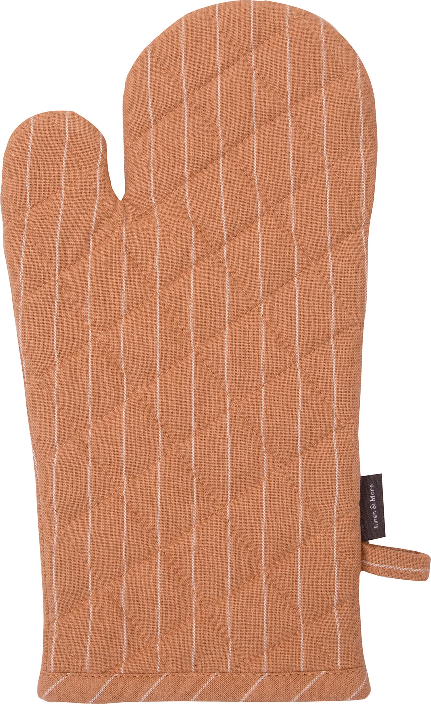 Linen & More ovenhandschoen Pinstripe geel 18 x 33 cm