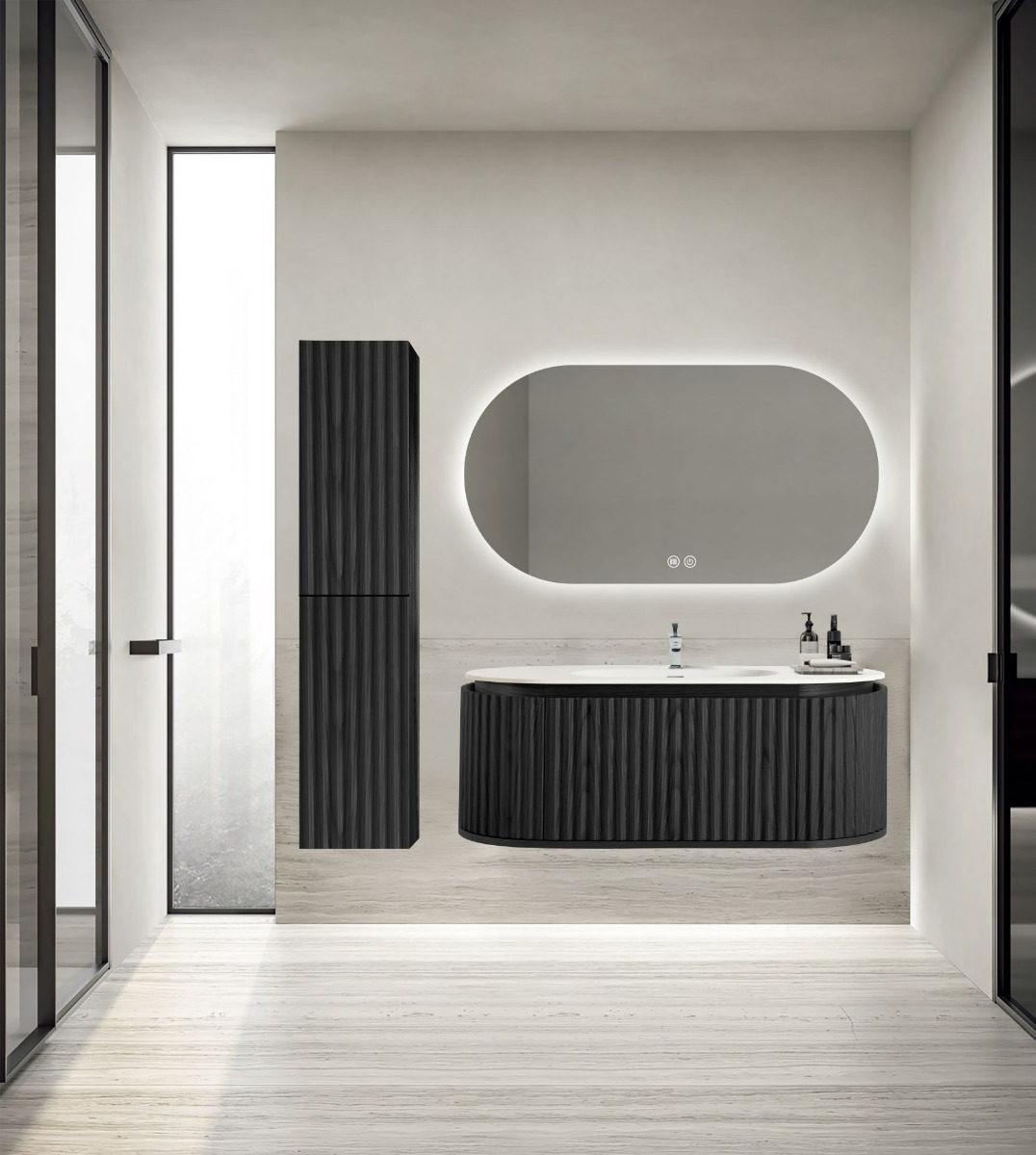 SaniGoods Girona kolomkast zwart eiken 35x35x160cm