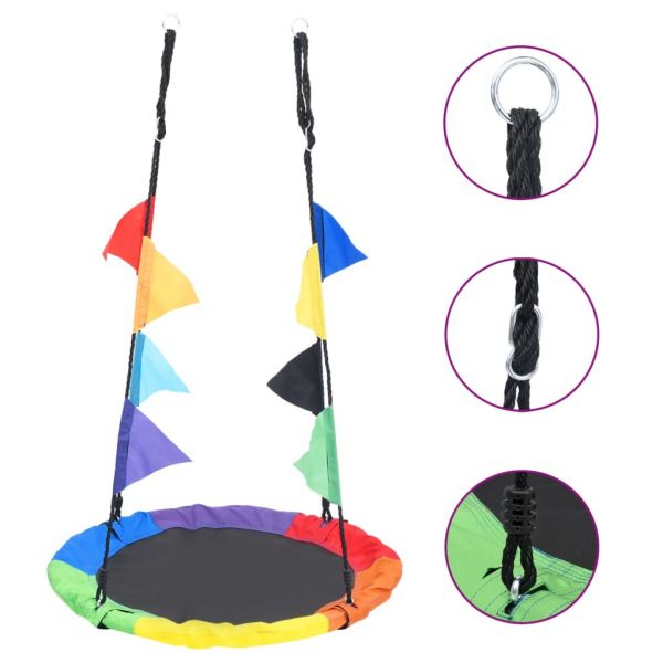 vidaXL Baloiço arco-íris com bandeiras 100 cm