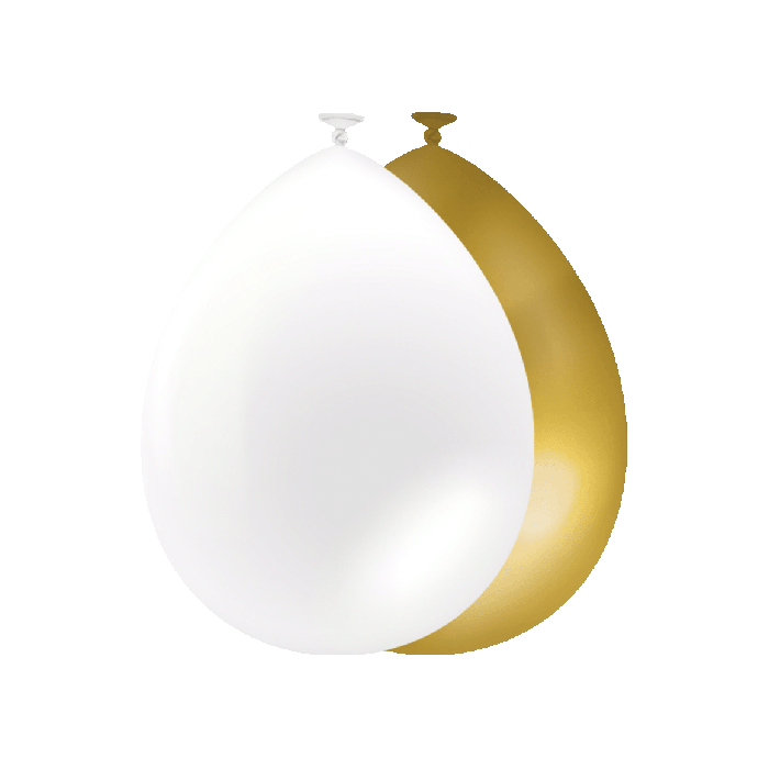 Goud Witte Ballonnen 30cm 10st