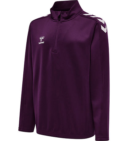 Hummel Sweatshirt - hmlCore XK Half Zip Poly - Acai/Weiß