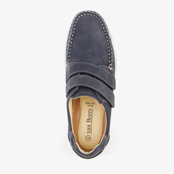 Van Beers leren heren instappers blauw