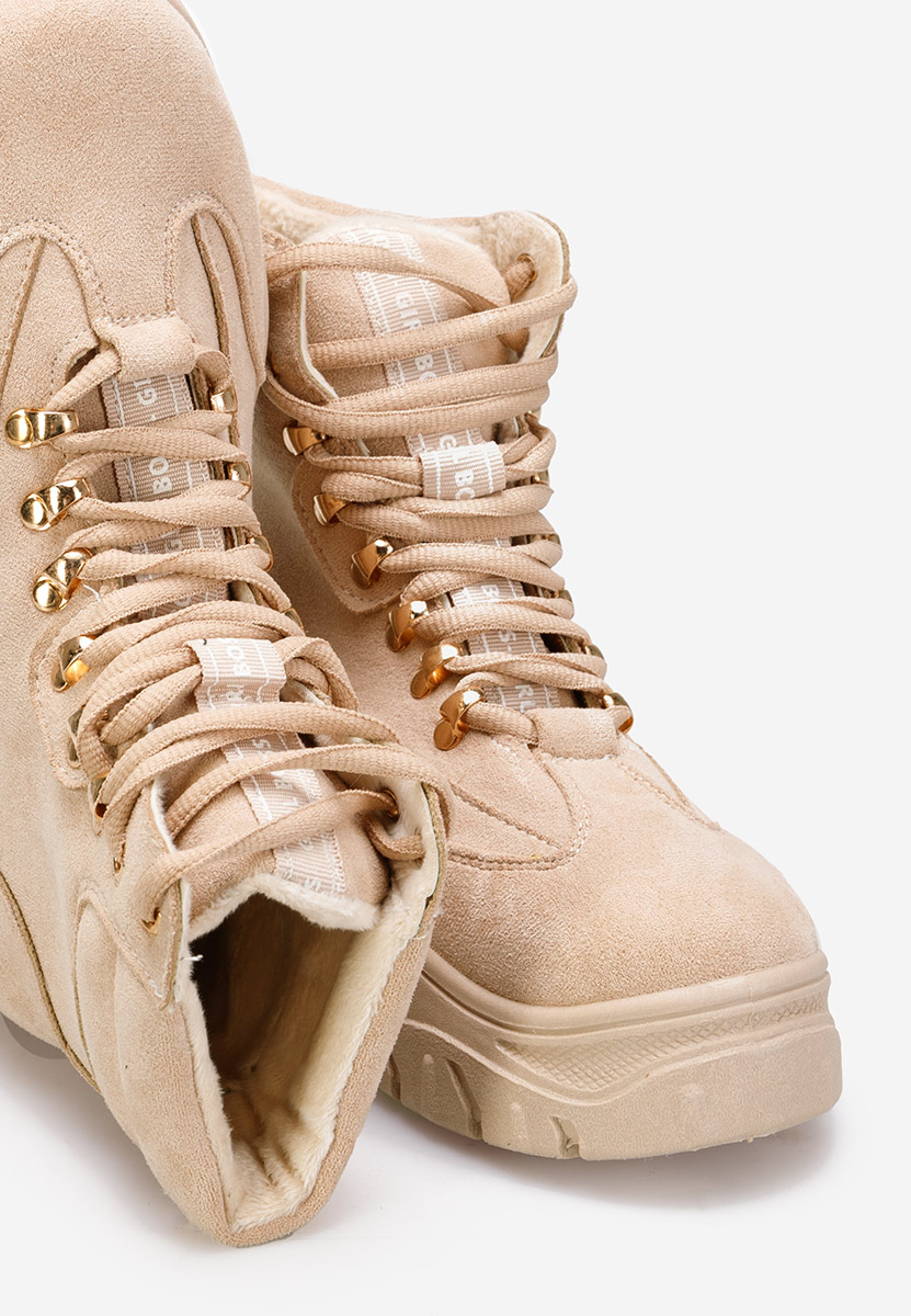 Bottines à lacets femme beige Onisa