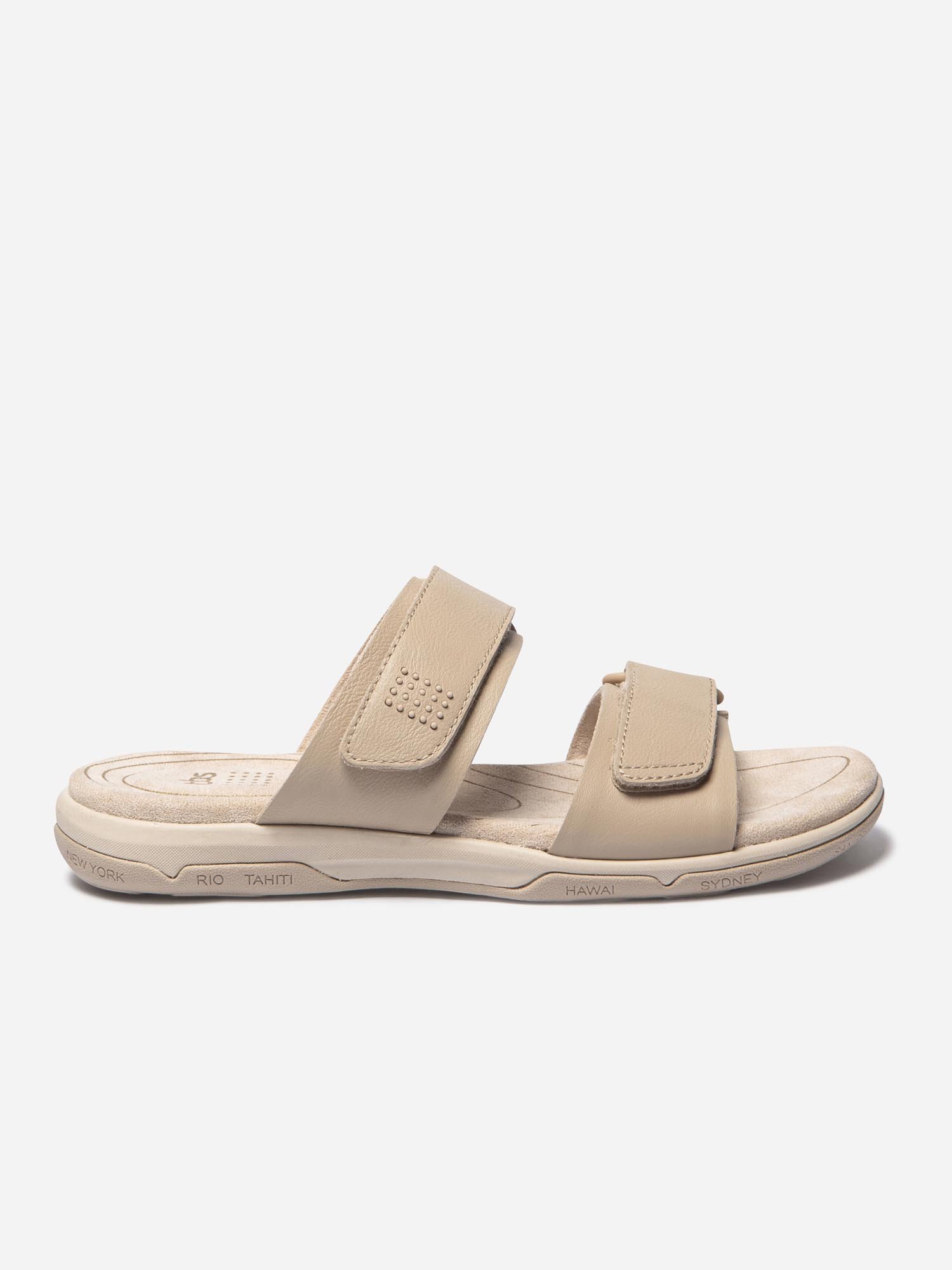 Mule Femme Légère Dessus Cuir Beige