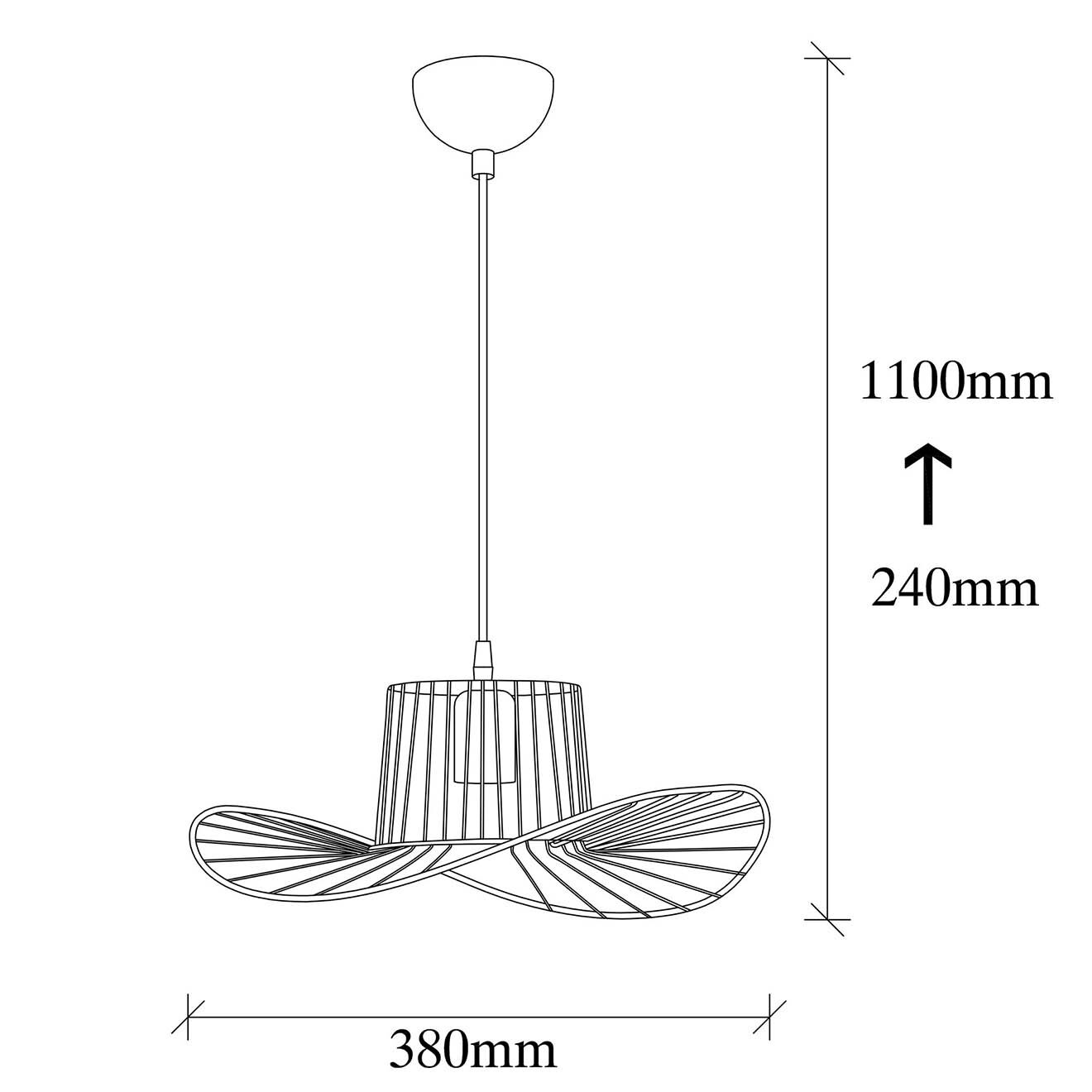 Opviq Suspension Tel noire - 38x110 cm
