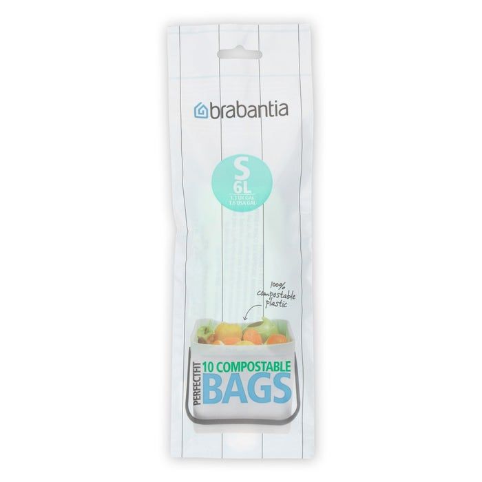 10st Brabantia biozakken code S - 6 liter 38x38cm - Rol 10 stuks (8710755419683)
