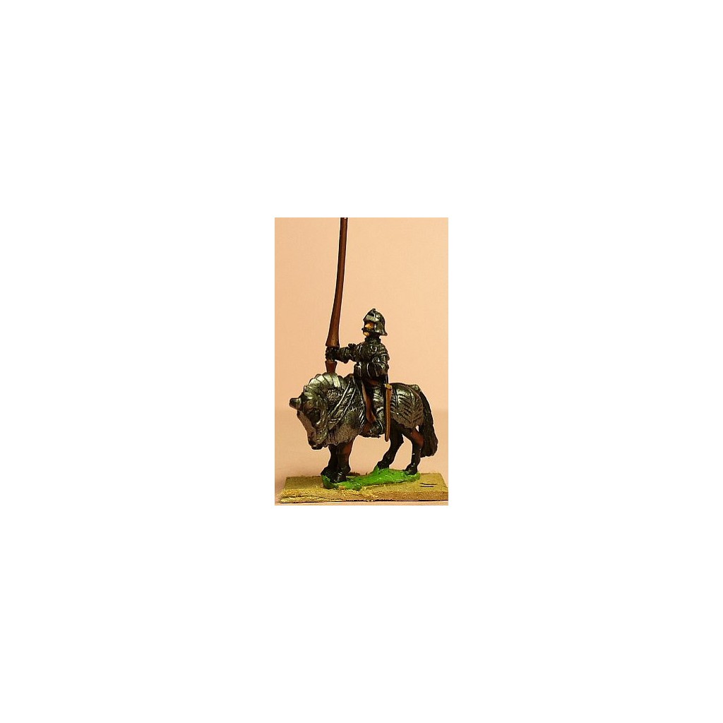 Late Medieval: Knights, 1420-1480AD in Full Plate & Sallet with Lance, on Armoured Horse