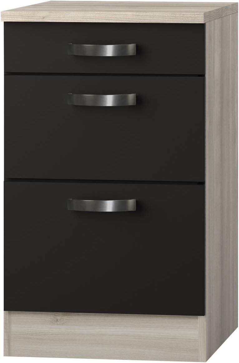 Kult Küchen-Unterschrank 3 Schubladen »Faro«, grau, 50 cm breit, U536-9+KUFR