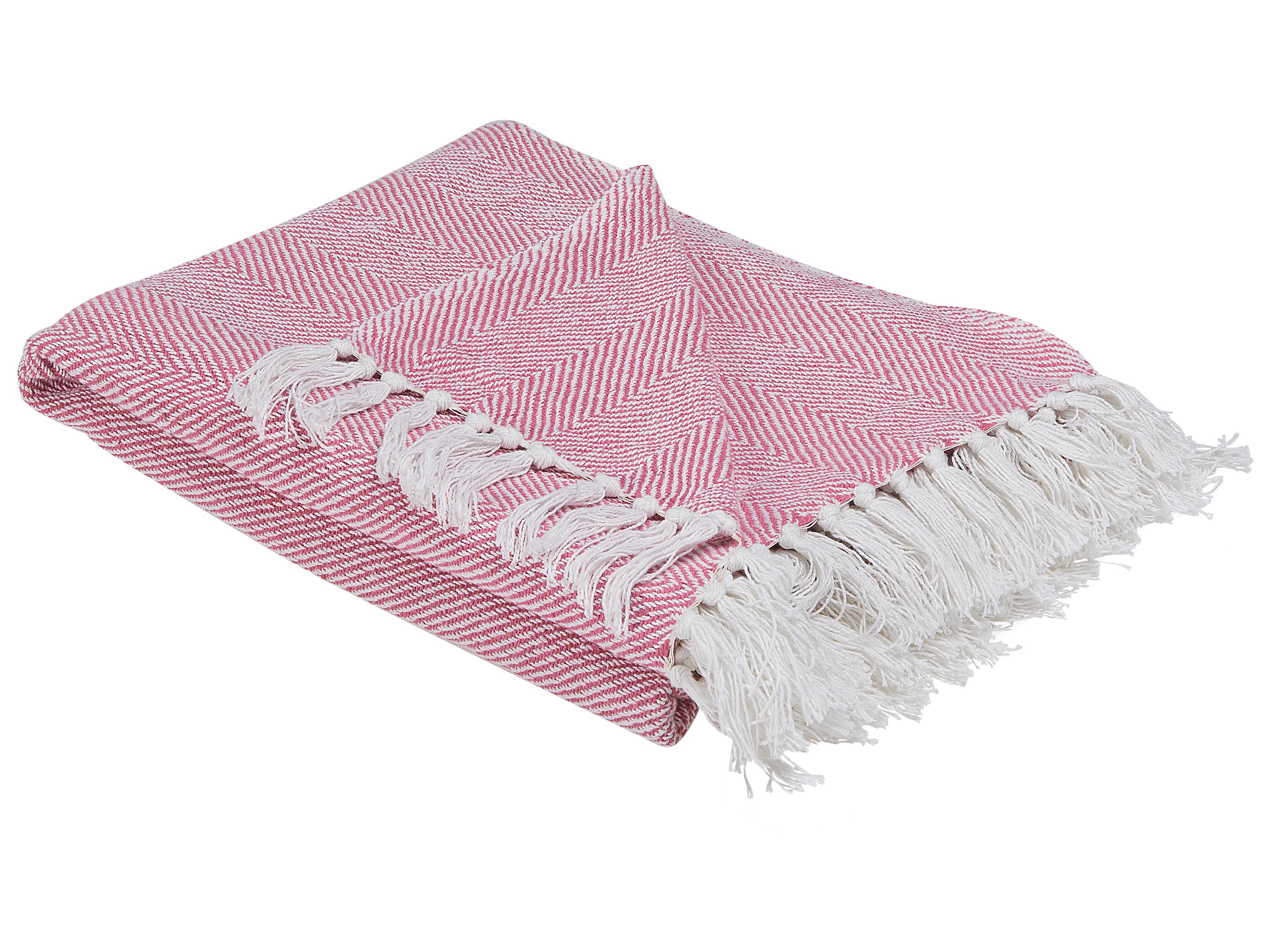 Plaid TANGIER Katoen 130 x 160 cm Roze