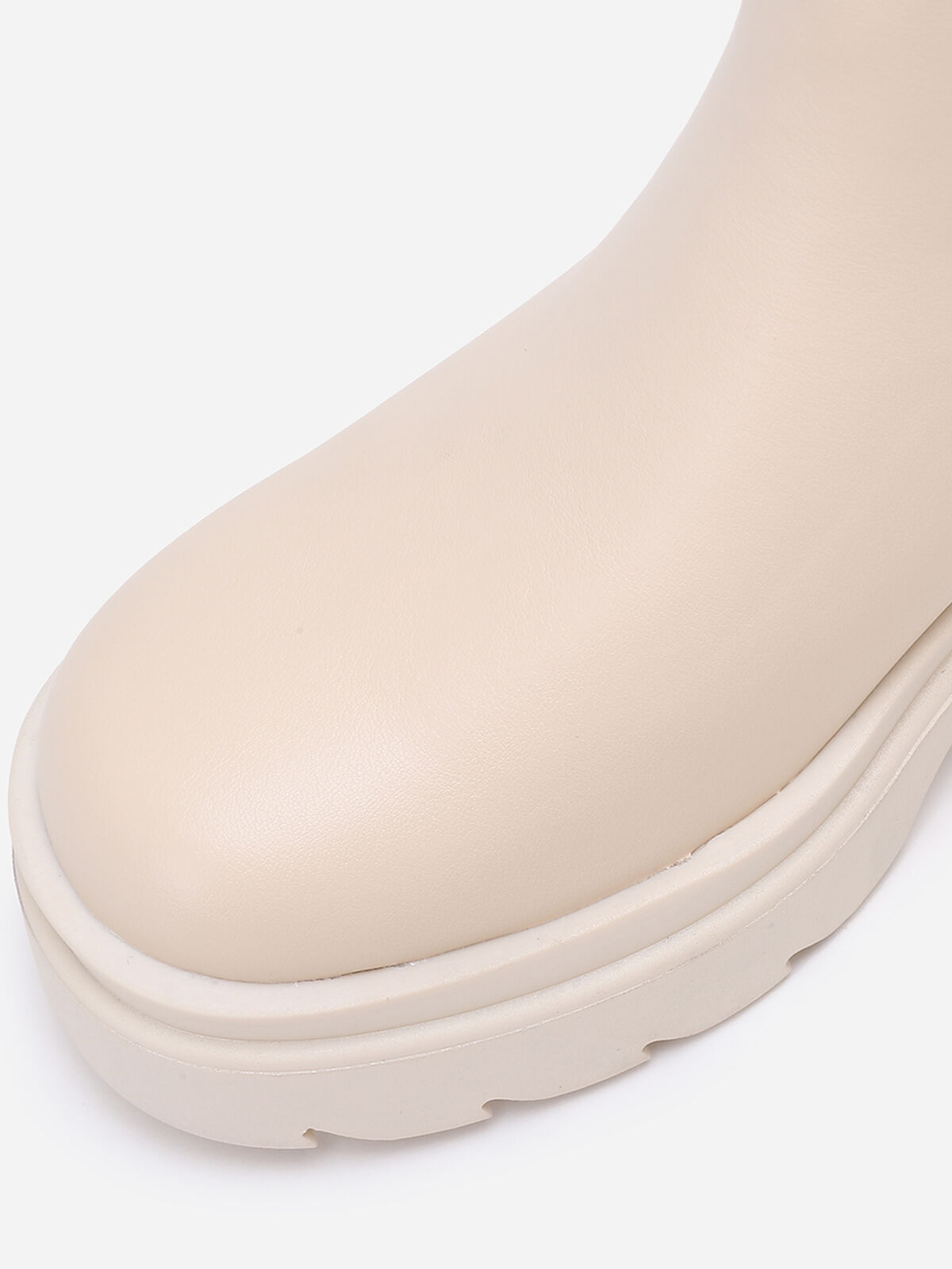 Chelsea à talon et plateforme crantés- Beige