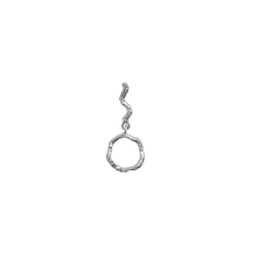 Stine A Petit Wavy Dangling Circle Ørering, Sølv