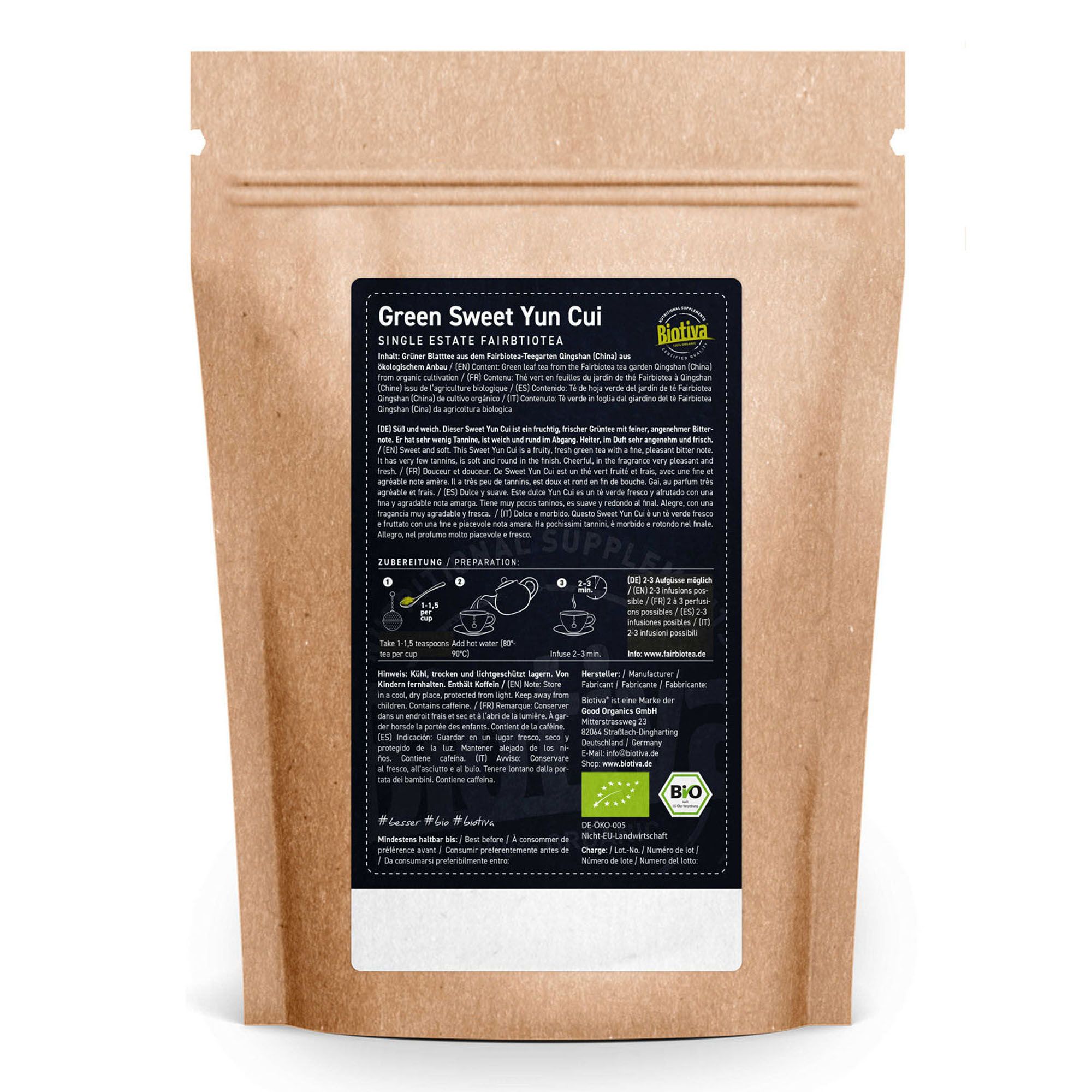 Biotiva Grüntee Projekt-Tee Sweet Yun Cui Bio