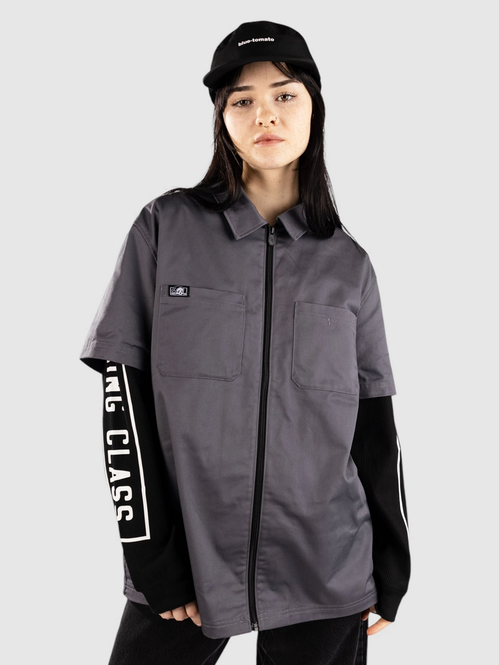 Lurking Class Stay Sharp Zip Work Shirt charcoal/black