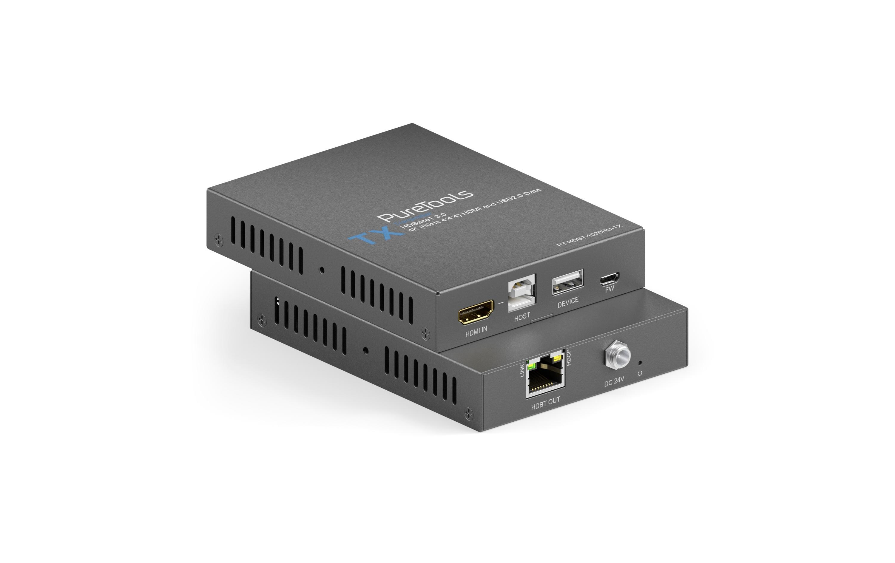 Transmitter PT-HDBT-1020HU-TX HDBaseT<br>PureTools – HDBaseT 3.0 HDMI und USB Transmitter – HDBaseT 3.0 4K (60Hz 4:4:4) HDMI und USB2.0 Daten