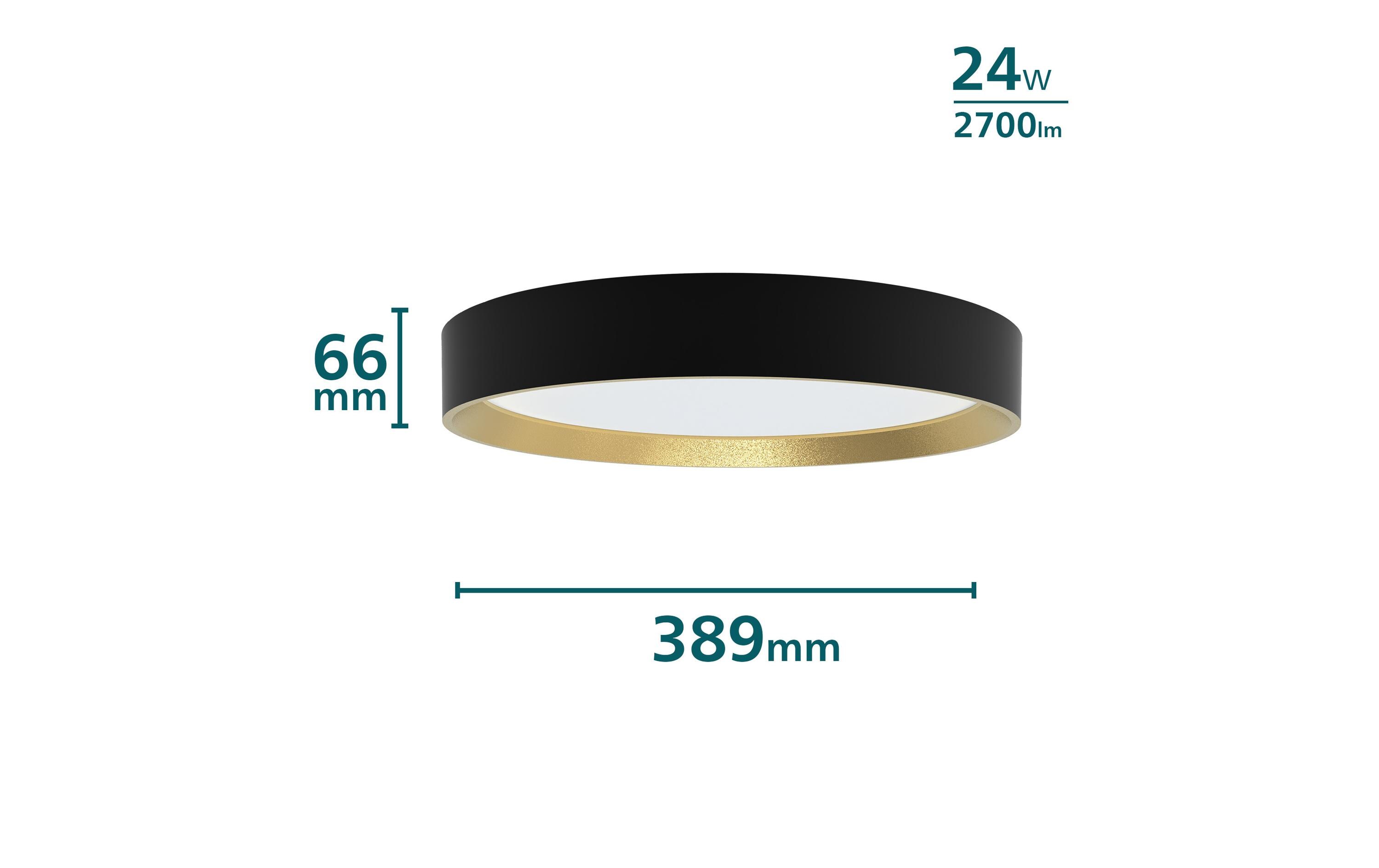 Deckenleuchte Hanno SceneSwitch 2700K, 2700 Lm, Schwarz-GoldDeckenleuchte im modernen und schlichten Design