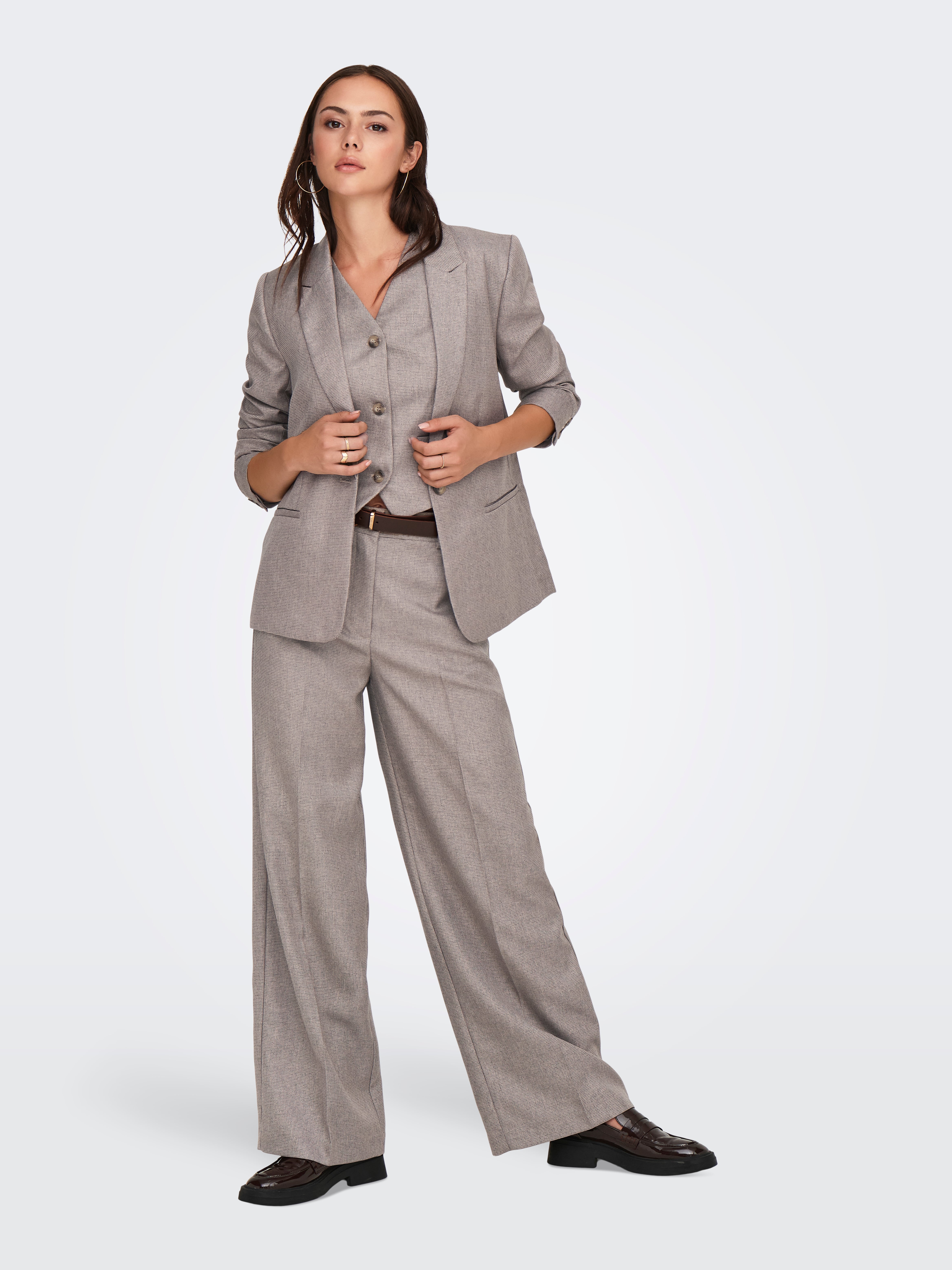 JDYAURA Hohe Taille Gerade geschnitten Hose Malt Ball